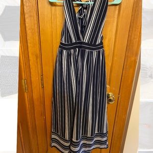 Striped, halter jumpsuit